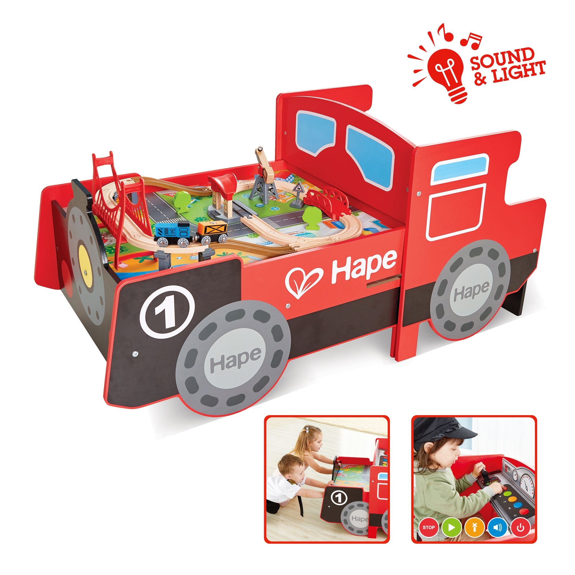 Hape train cheap table red