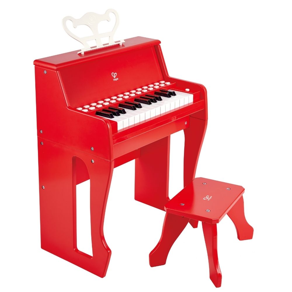 Hape Kids Piano With Stool Hape Learn With Lights Black Piano With