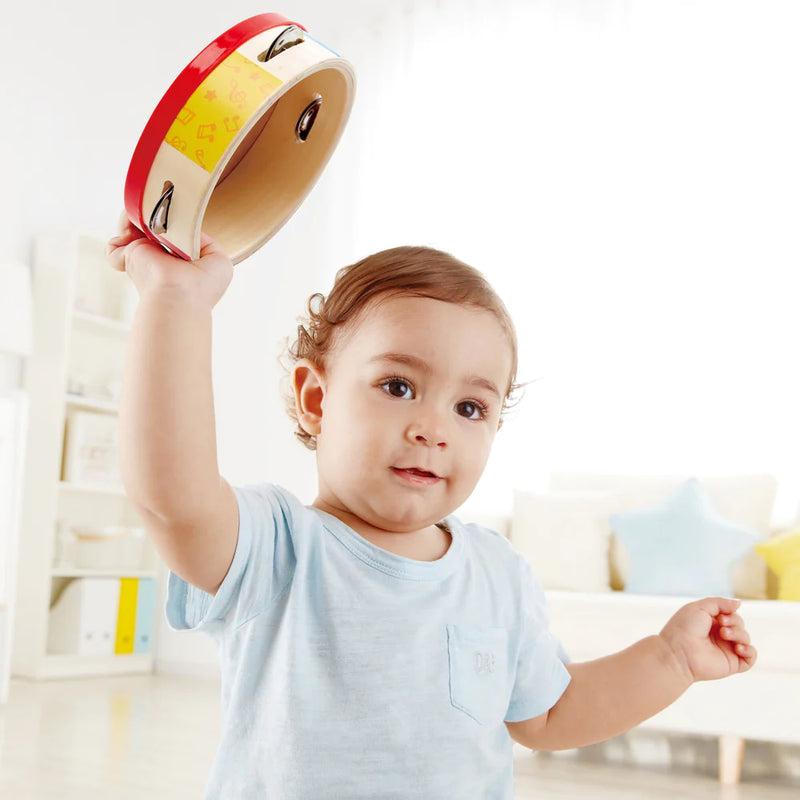 Hape Tap along Tambourine Wooden Tambourine Drum For kids Musical Instrument for Children 12 Months and Up Hape Australia