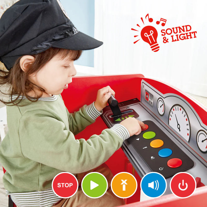 Hape train table deals red