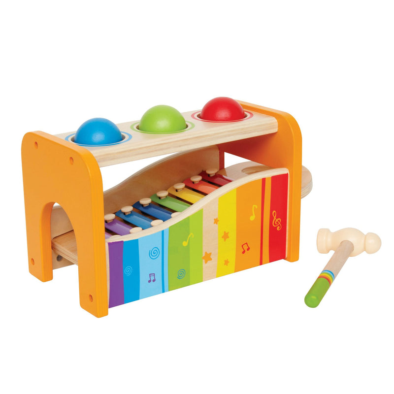 Hape pound and tap clearance bench with slide out xylophone