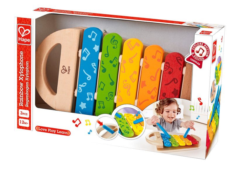 Hape Wooden Rainbow-Colored Xylophone